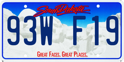 SD license plate 93WF19