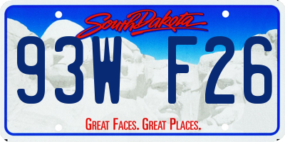SD license plate 93WF26