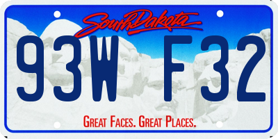 SD license plate 93WF32