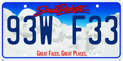 SD license plate 93WF33