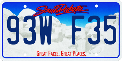 SD license plate 93WF35