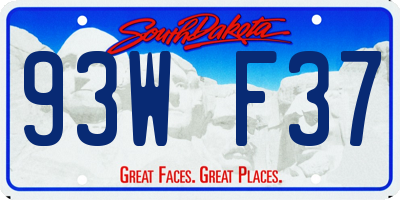 SD license plate 93WF37