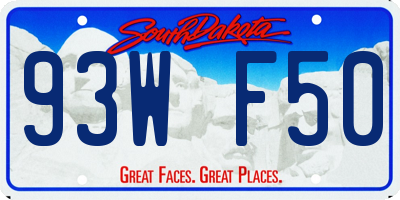 SD license plate 93WF50