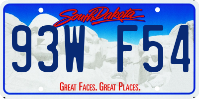 SD license plate 93WF54