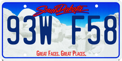 SD license plate 93WF58