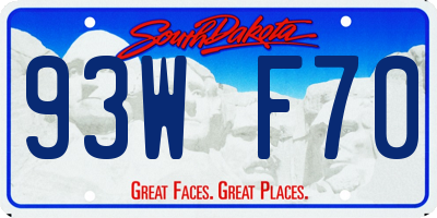 SD license plate 93WF70