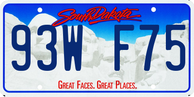 SD license plate 93WF75
