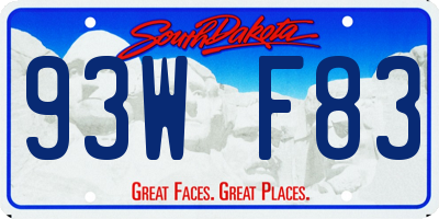 SD license plate 93WF83