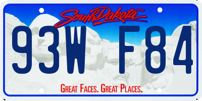 SD license plate 93WF84