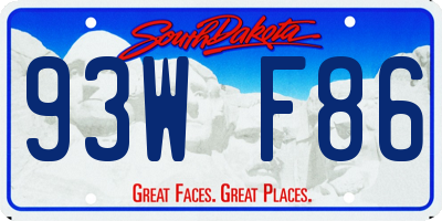 SD license plate 93WF86