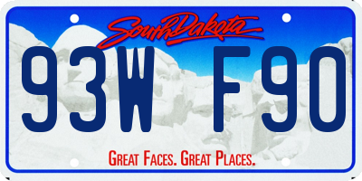 SD license plate 93WF90