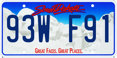 SD license plate 93WF91