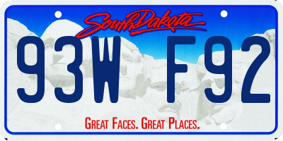 SD license plate 93WF92