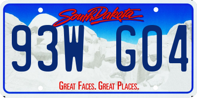 SD license plate 93WG04
