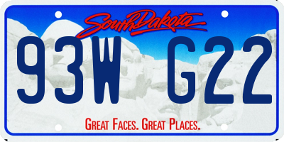 SD license plate 93WG22