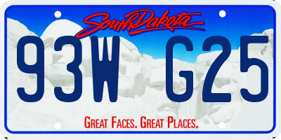 SD license plate 93WG25