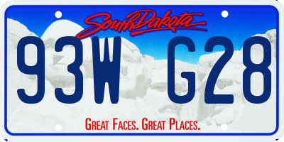 SD license plate 93WG28