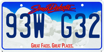SD license plate 93WG32