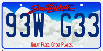 SD license plate 93WG33