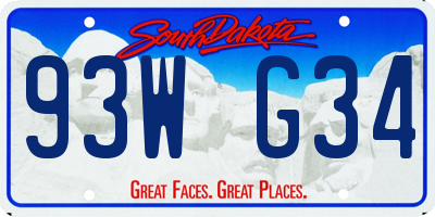 SD license plate 93WG34