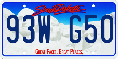 SD license plate 93WG50