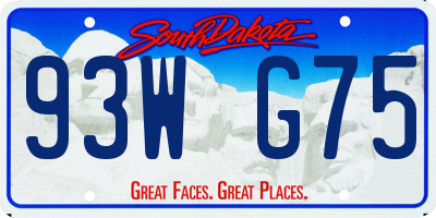 SD license plate 93WG75