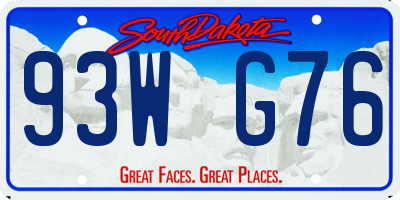 SD license plate 93WG76