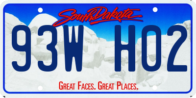 SD license plate 93WH02