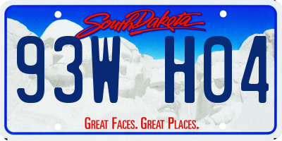 SD license plate 93WH04