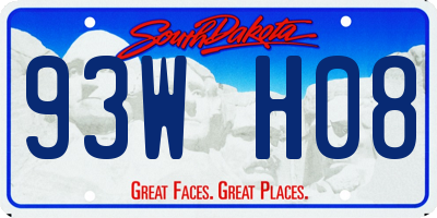 SD license plate 93WH08