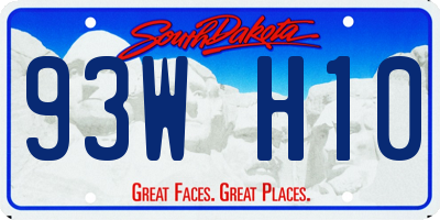 SD license plate 93WH10