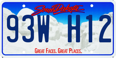 SD license plate 93WH12