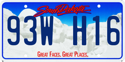SD license plate 93WH16