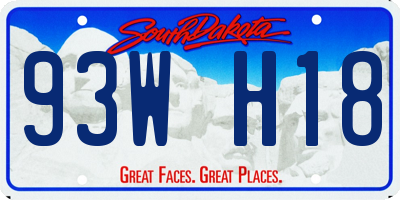 SD license plate 93WH18