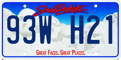 SD license plate 93WH21