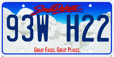 SD license plate 93WH22
