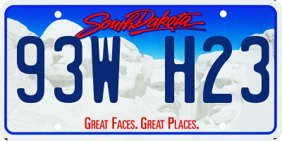 SD license plate 93WH23