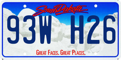 SD license plate 93WH26