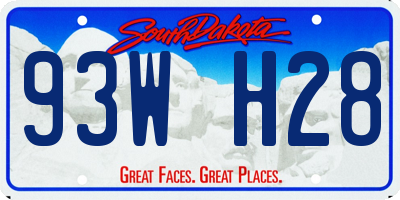 SD license plate 93WH28