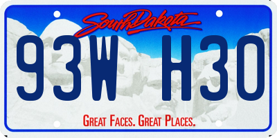 SD license plate 93WH30