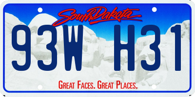 SD license plate 93WH31