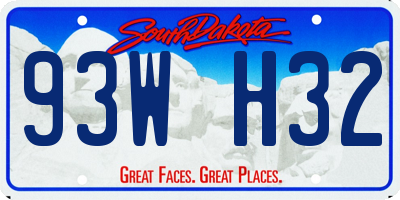 SD license plate 93WH32