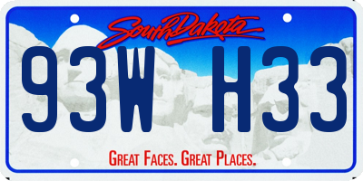 SD license plate 93WH33