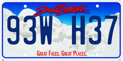 SD license plate 93WH37