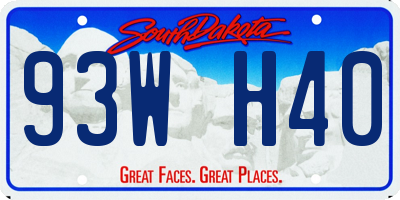 SD license plate 93WH40