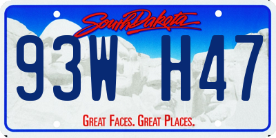 SD license plate 93WH47