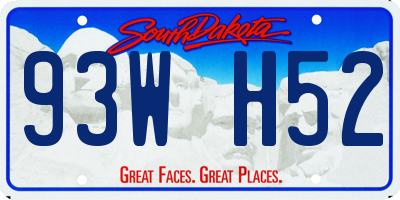 SD license plate 93WH52