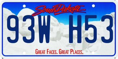 SD license plate 93WH53