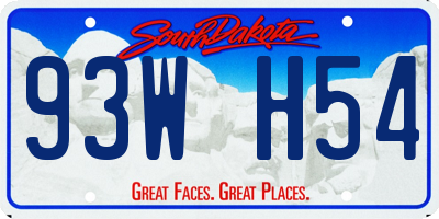 SD license plate 93WH54