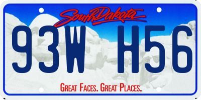SD license plate 93WH56